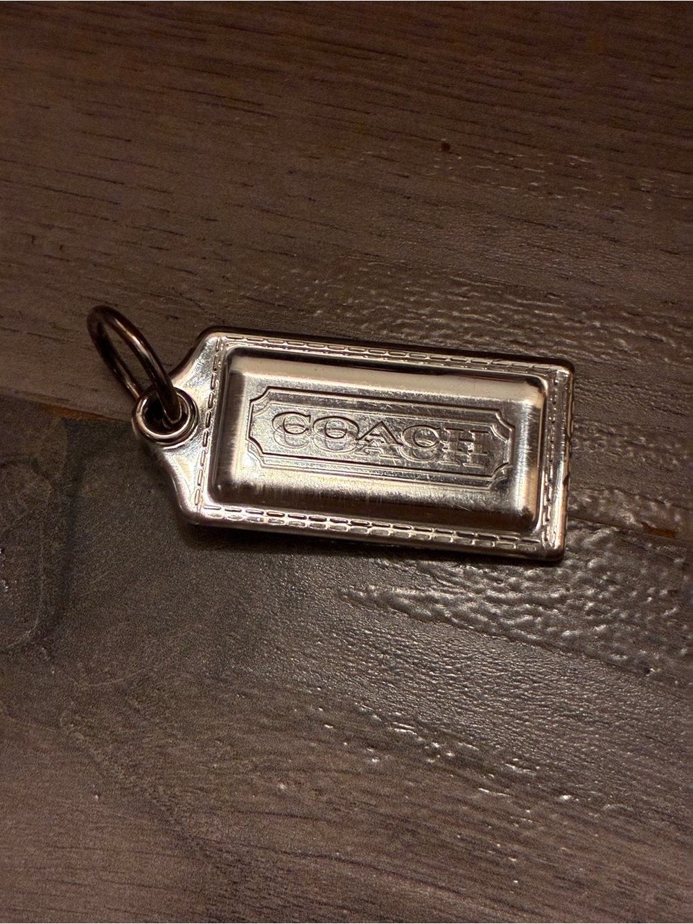 Coach Clear and Silver keychain tag